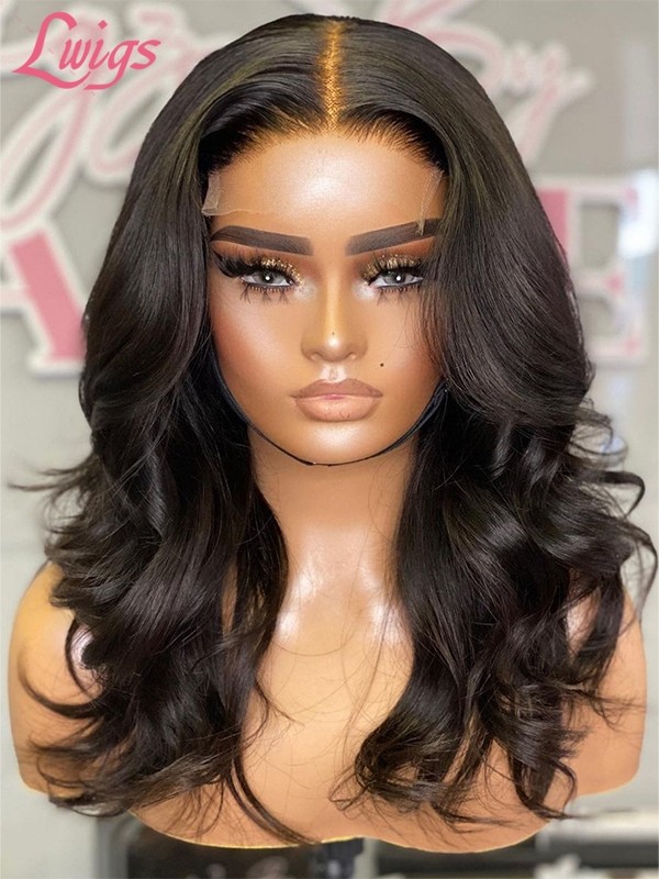 180% Density Human Hair Natural Wave Pre-plucked Hairline Virgin Brazilian Hair 360 Dream Swiss Lace Wigs Lwigs183