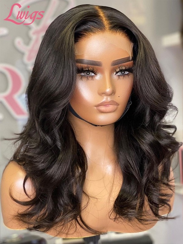 180% Density Human Hair Natural Wave Pre-plucked Hairline Virgin Brazilian Hair 360 Dream Swiss Lace Wigs Lwigs183