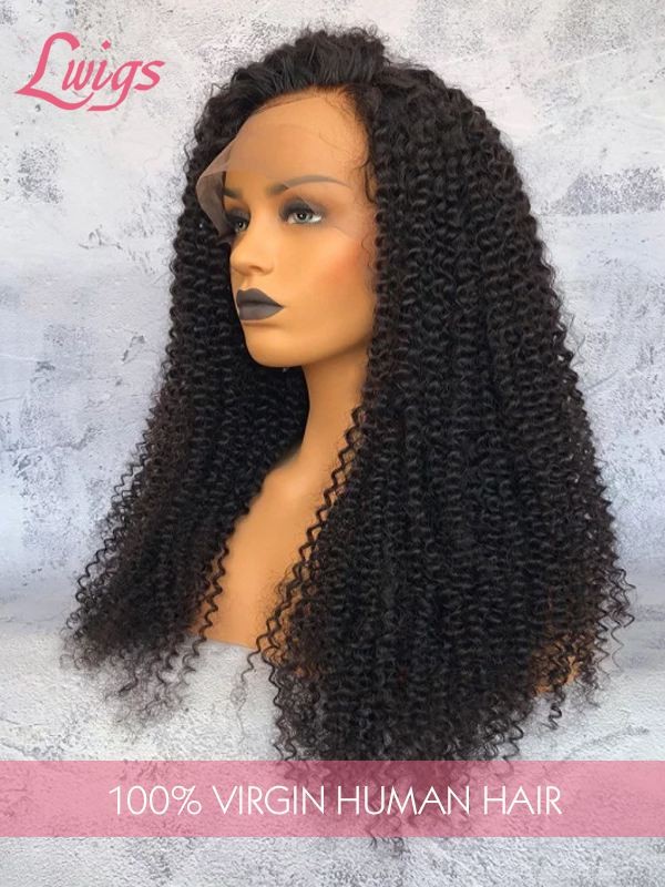 HD Lace Thick Virgin Hair Kinky Curly 360 Lace Wigs Human Hair Wigs Lwigs143