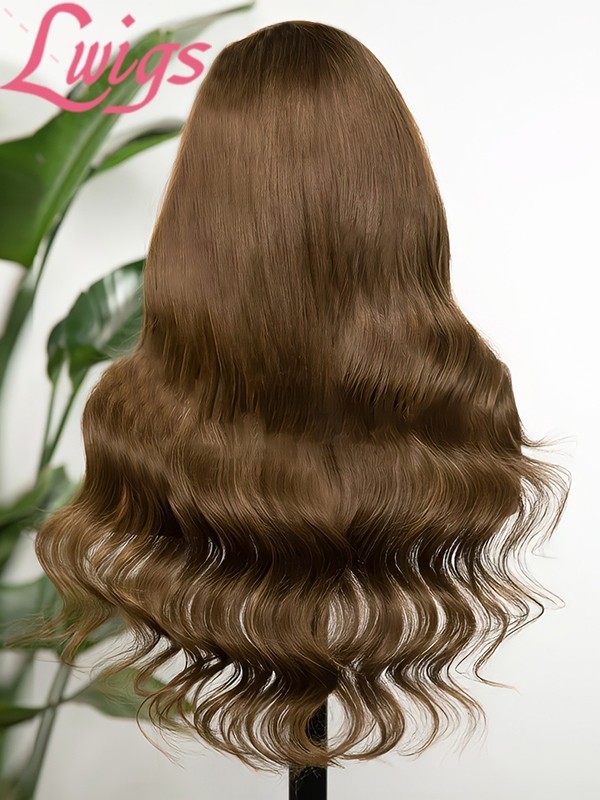 New-In Body Wave Wig Side Part Hairstyles Human Hair Brown Color Wig #4 Glueless Wigs With Baby Hair 360 Lace Wig NEW14