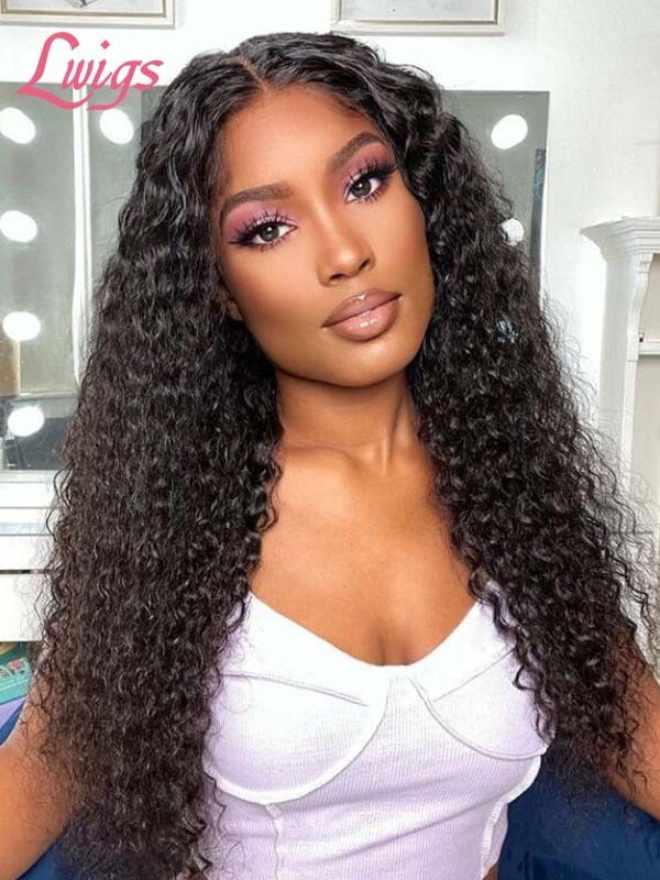 New Fashion Tint Curly Wig With Pre Plucked Hairline Invisible HD Lace Front Wig Brazilian Virgin Human Hair Goals Lwigs101