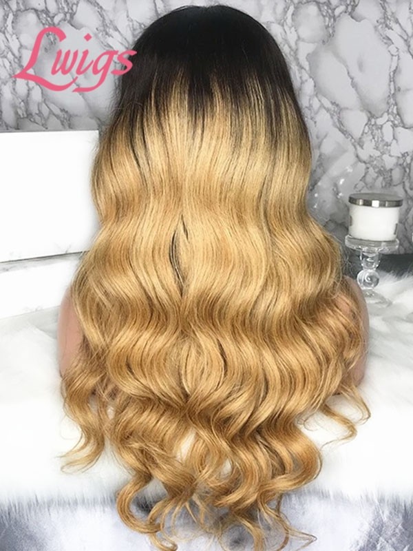 2025 New Hair Trends Undetectable Swiss Lace Ombre Color Wavy Hair 13x6 Lace Front Wig Free Fast Shipping NEW04