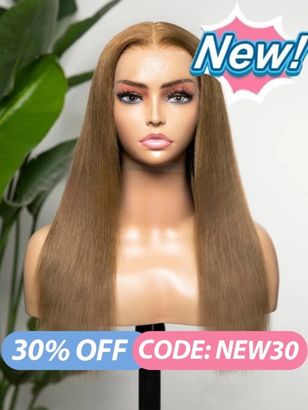 2025 Trends 13x6 Lace Front Pre Plucked Bleached Knots Chestnut Brown Straight Human Hair Black Girl 360 HD Lace Wig NEW11