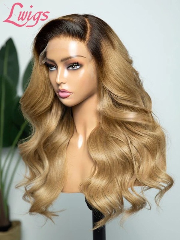 Lwigs Barbie Fashion Sale Body Wave Ombre Color Human Hair Pink Girl HD Lace Bleached Knots 13x6 Lace Front Wigs BA01
