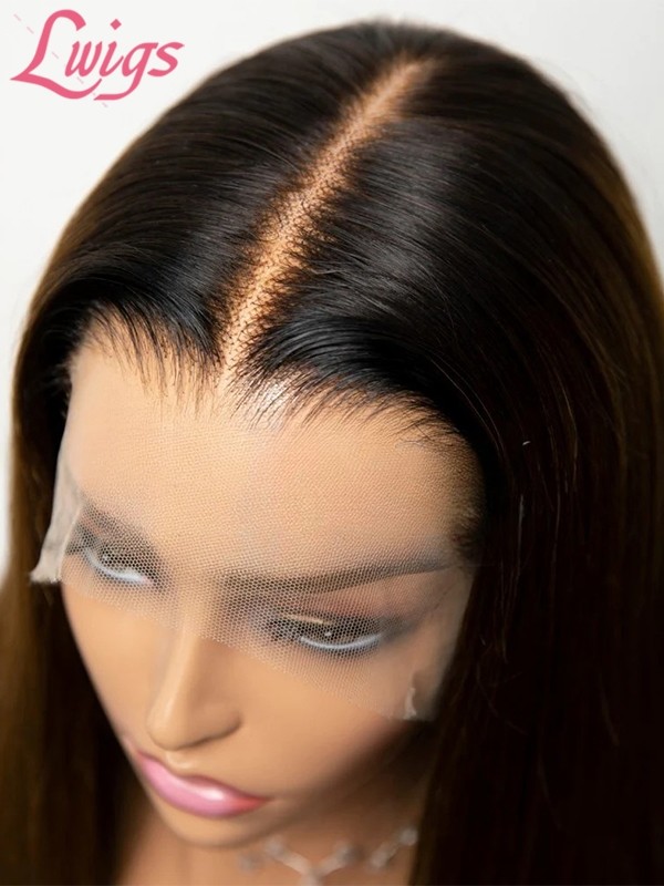 2025 Trends Haircuts For Long Straight Hair Brazilian Human Hair Ash Brown Ombre Hair Color Wig Natural Hairline Baby Hairs NEW10