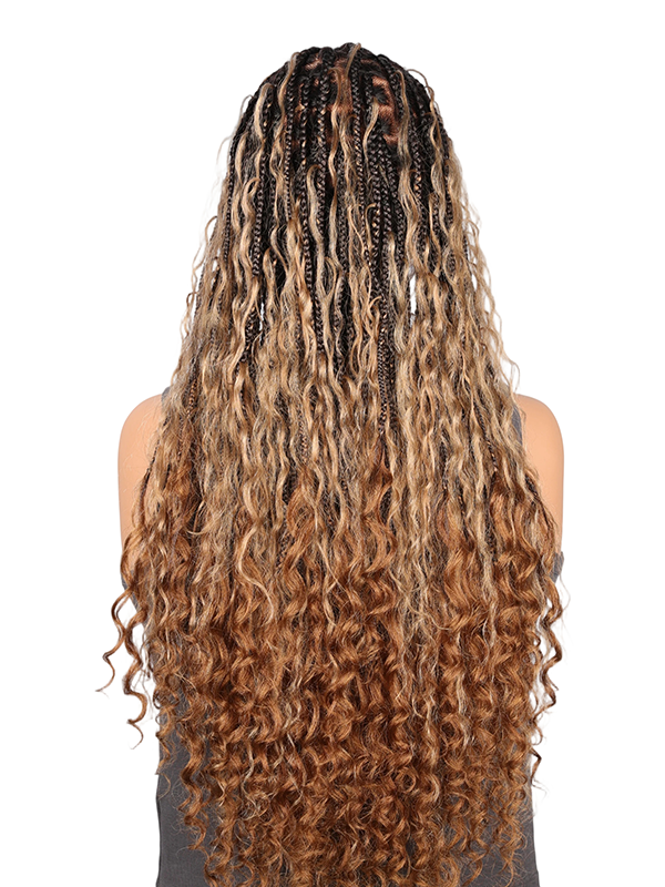 Lwigs Most-Fit Cap Pre-Braided Endless Style Ombre Color Knotless 180% Density Real HD Full Lace Wig UD02