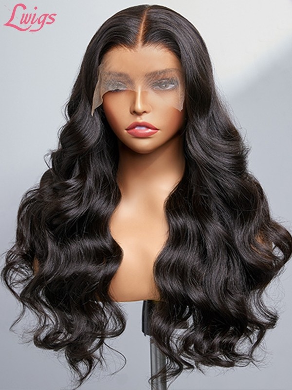 Glueless Wig For Beginners 100% Human Hair Body Wave Bleached Single Knots Undetectable HD Full Lace Wig Lwigs189