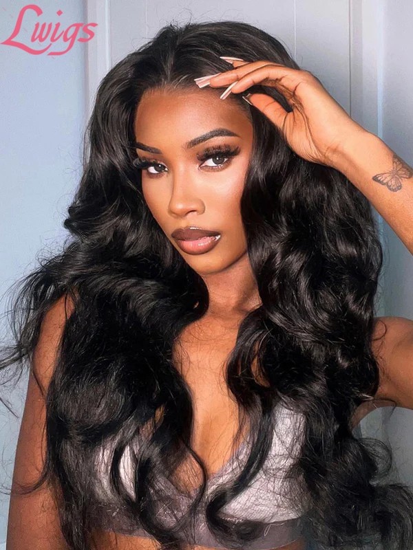 Body Wave Brazilian Human Hair Natural Black Color Wig Pre-plucked HD Full Lace Glueless Wigs With Baby Hair Lwigs134