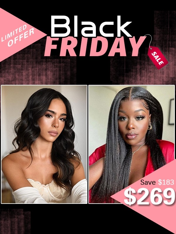 Lwigs 2022 Black Friday Deals Combo Sale Human Hair Vrigin Closure Wigs Kinky Straight And Body Wave Hairstyles BC06