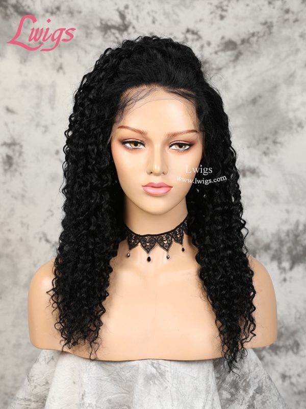 Human Hair Wigs With Baby Hair Brazilian Kinky Curly Pre-Plucked Hairline Dream Swiss Lace 360 Full Lace Wigs Lwigs154