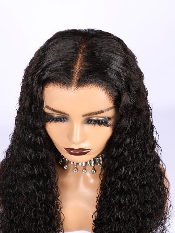 Top Quality HD Lace Curly Brazilian Human Hair Free Part 360 Lace Wig Pre-bleached Invisible Knots Lwigs48
