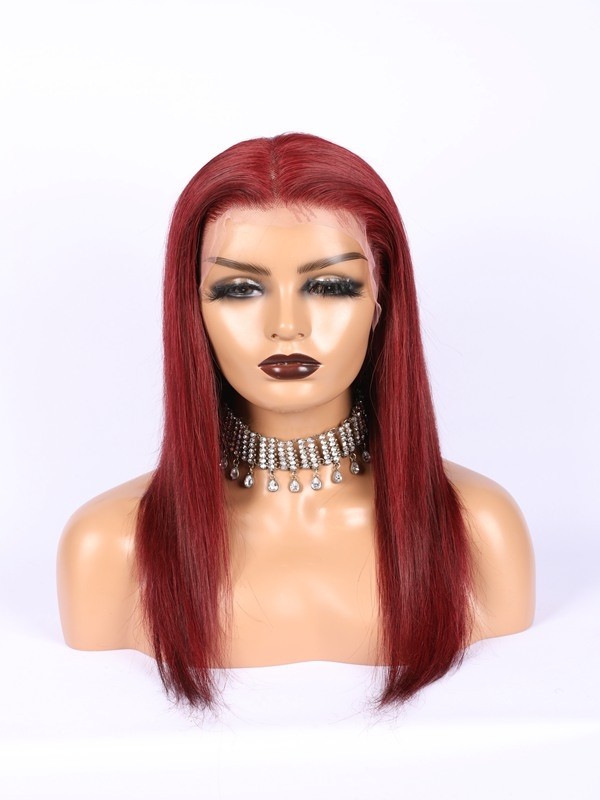 Brazilian Human Hair Burgundy 99j Wig Silk Straight 13x6 HD Lace Wigs Pre Plucked And Bleached Lace Front Wig Real Hair Lwigs309