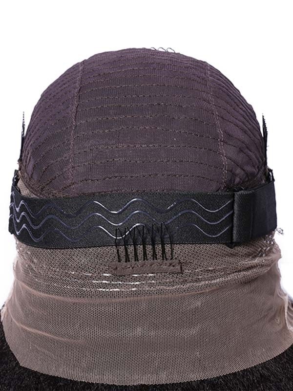 Lwigs Most-Fit Cap Kinky Straight Invisi-Drawstring Flexible Fit HD Lace 360 Glueless Wig With Bleached Knots UD25