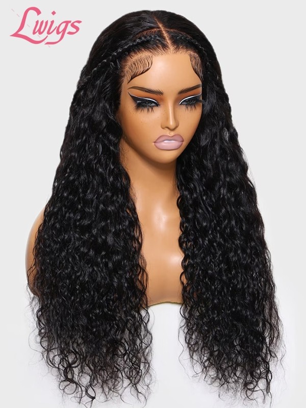 Lwigs New Arrivals Invisible HD Lace Braided Deep Wave Hairstyle Bleached Single Knots 13x6 Lace Front Wig NEW98