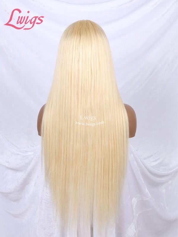 613# Blonde Color Silky Straight Transparent HD Lace Wig Pre Plucked And Bleached Glueless 13x4 Human Hair Wigs With Baby Hair Lwigs71
