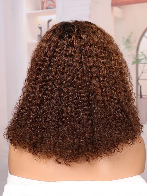 Lwigs Most-Fit Cap M-Shape Realistic Hairline Ombre Brown Color Curly 11x6 Skin Melted HD Lace Front Wigs UD16