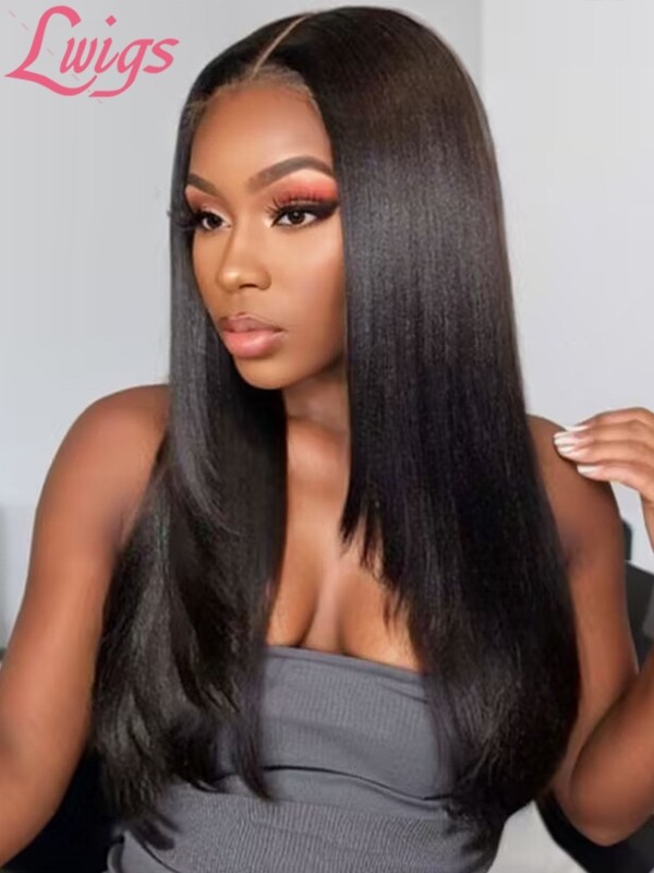 Lwigs Bleached Knots Layers Silky Straight Virgin Brazilian Human Hair 5x5 Lace Closure Wigs Pre Plucked Hairline Lwigs118