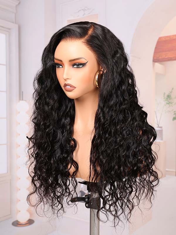 Lwigs Most-Fit Cap Ready To Go Deep Side Parting Super Natural Hairline Deep Wave HD 11x6 Frontal Lace Wigs UD23