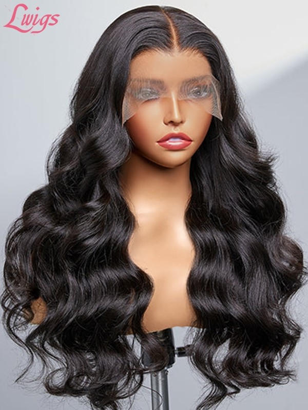 Glueless Wig For Beginners 100% Human Hair Body Wave Bleached Single Knots Undetectable HD Full Lace Wig Lwigs189