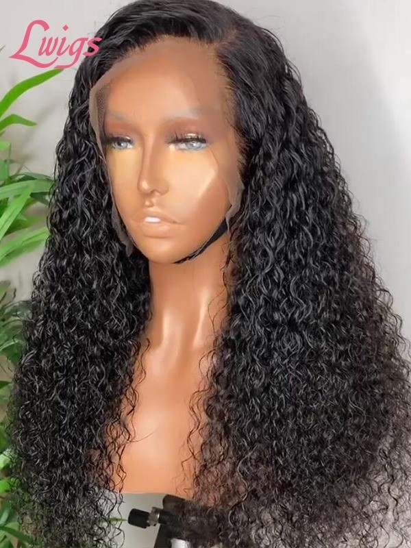 Loose Curly Virgin Human Hair Wigs For Black Women Middle Part HD Lace 13x6 Lace Front Wig Bleached knots Lwigs131