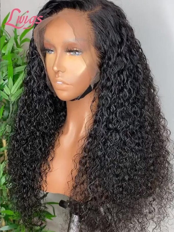 Loose Curly Virgin Human Hair Wigs For Black Women Middle Part HD Lace 13x6 Lace Front Wig Bleached knots Lwigs131