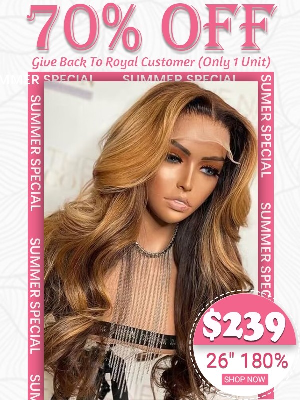 Lwigs Summer Special Blonde Highlight Body Wave Virgin Human Hair 5x5 Lace Closure Wigs HD Lace Wig Pre Plucked Hairline TS09