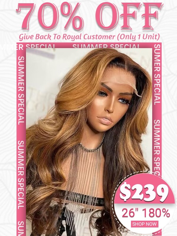 Lwigs Summer Special Blonde Highlight Body Wave Virgin Human Hair 5x5 Lace Closure Wigs HD Lace Wig Pre Plucked Hairline TS09