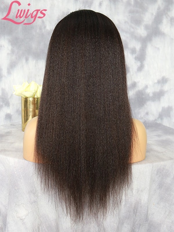 Brazilian Virgin Human Hair 13x6 Kinky Yaki Undetectable HD Swiss Lace Front Wigs For Black Women Lwigs163
