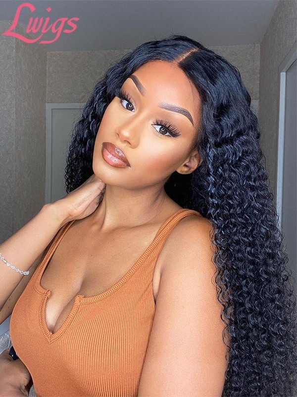 9A Grade Undetectable HD Lace Brazilian Virgin Hair Kinky Curly Human Hair Lace Front Wigs With Pre-Plucked Hairline Lwigs05