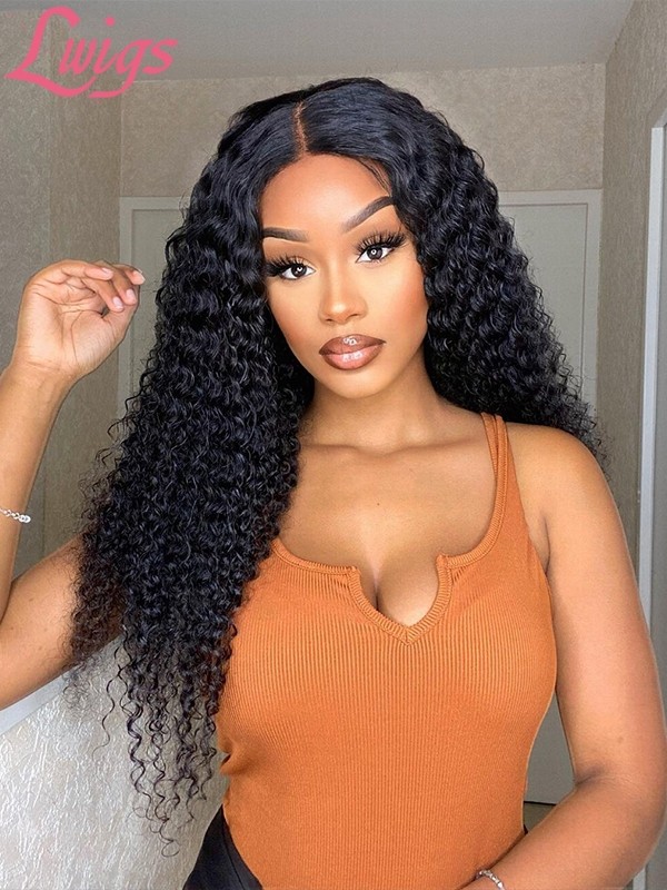 9A Grade Undetectable HD Lace Brazilian Virgin Hair Kinky Curly Human Hair Lace Front Wigs With Pre-Plucked Hairline Lwigs05