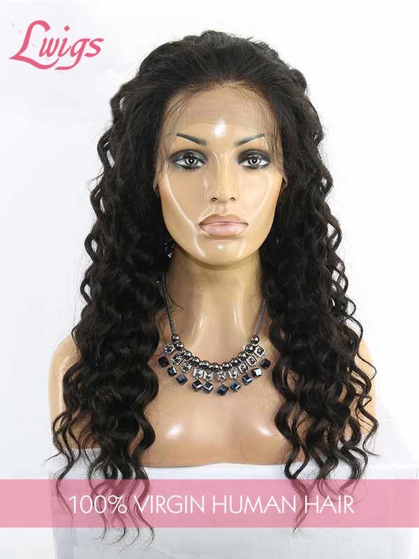 10A HD Lace 100% Human Hair Bleached Knots Loose Wave 360 Lace Frontal Wig Lwigs180