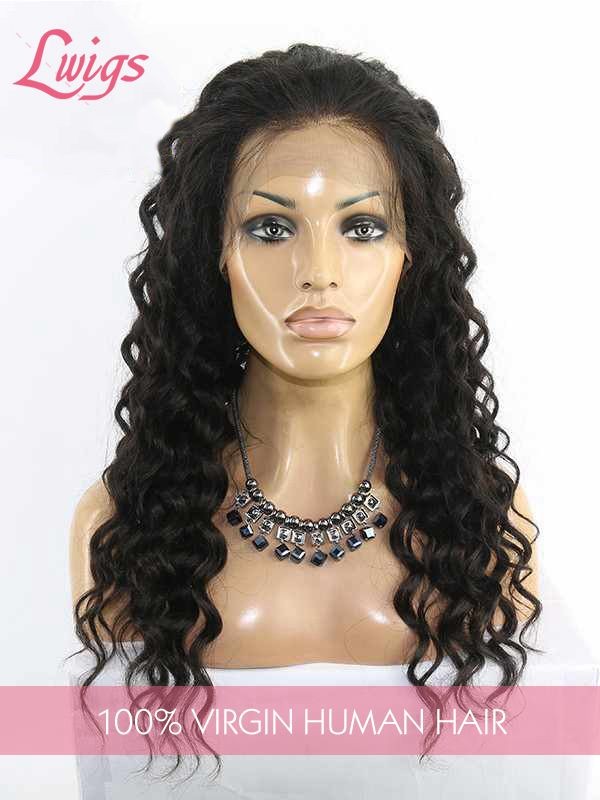Natural Hair Wig 100% Human Hair Bleached Knots Loose Wave Affordable Clean Hairline 360 HD Lace Wigs With Elastic Band Lwigs180