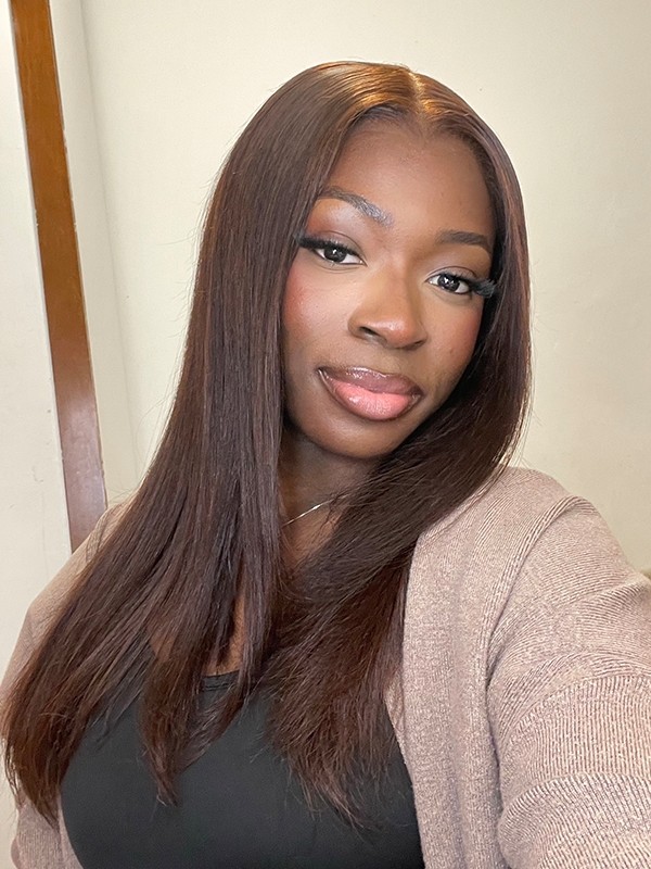 Lwigs Most-Fit Cap M-Shape Pre-Plucked Realistic Hairline Brown Silky Straight 11x6 Skinlike HD Lace Frontal Wigs UD19
