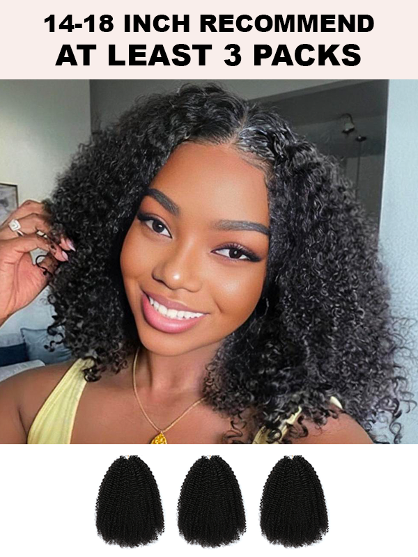 Lwigs Lightweight Afro Kinky Curly Knotless Beginner Friendly Pre-Separated Feather Crochet Human Hair Extensions UD34