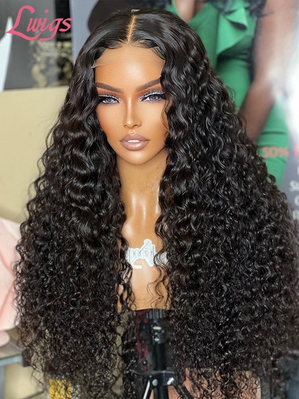 Bleached Knots Glueless Curly 100% Virgin Brazillian Human Hair Pre-plucked 360 Dream Swiss Lace Wig With Baby Hair Lwigs108