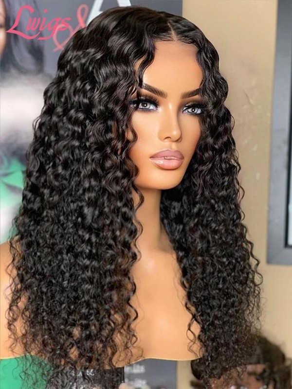 Bleached Knots Glueless Curly 100% Virgin Brazillian Human Hair Pre-plucked 360 Dream Swiss Lace Wig With Baby Hair Lwigs108