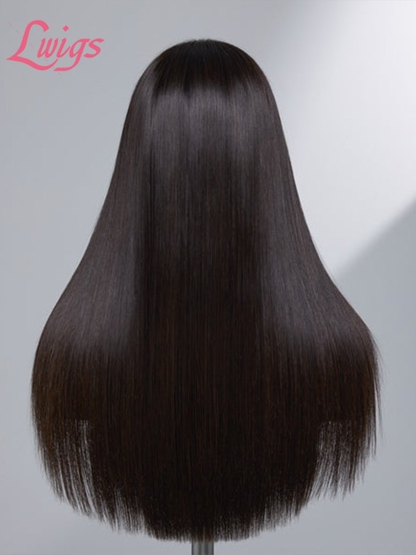 Brazilian Real Human Hair Wig Silky Straight Pre Plucked With Baby Hair Glueless HD Full Lace Wigs Lwigs88