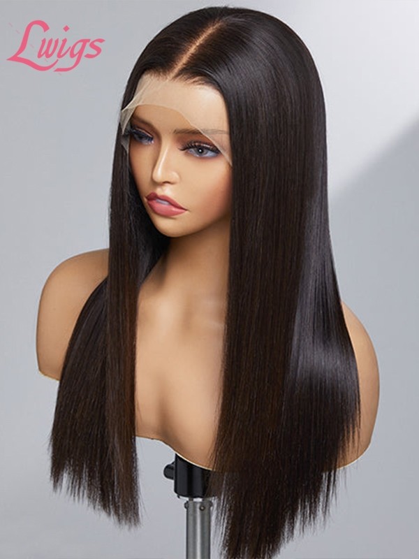 Brazilian Real Human Hair Wig Silky Straight Pre Plucked With Baby Hair Glueless HD Full Lace Wigs Lwigs88