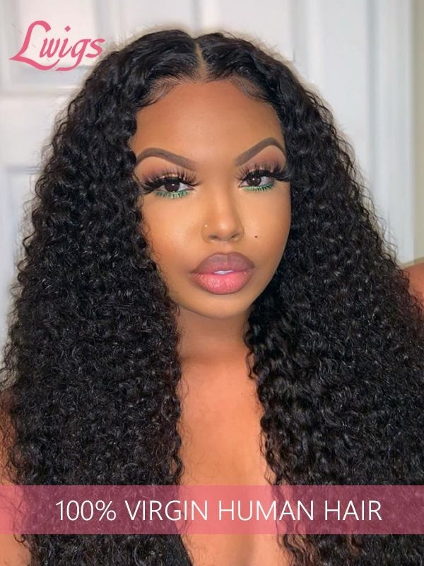 Brazilian Virgin Hair Top Grade 100 Human Hair Wigs Undetectable HD Lace Clean Hairline Curly Hair Style 13x6 Lace Front Wigs Lwigs110