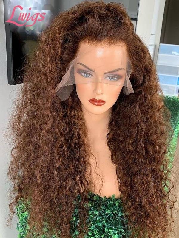 Chestnut Brown Lace Front Wig Undetectable HD Lace Wig Affordable Human Hair Wig LWigs67