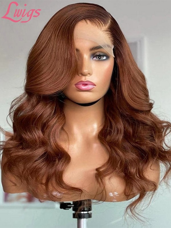 Lwigs Vip Order Special Price 13x4 HD Lace Frontal Wig 28 Inches 200% Density Brown Color Body Wave VIP425