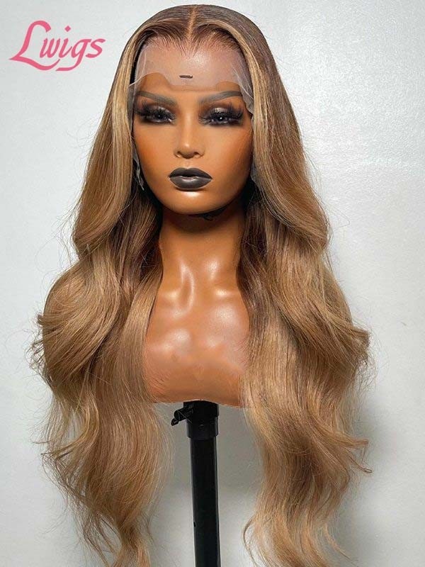 Customized Virgin Hair Ash Blonde Color Silky Straight Hair Plucked Hairline Glueless Lace Frontal Wig Lwigs94