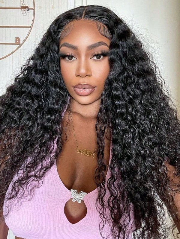 US Warehouse 48H Shipping Glueless Water Wave 200% Density Natural Hairline Wear And Go 5x5 HD Lace Closure Wigs US13