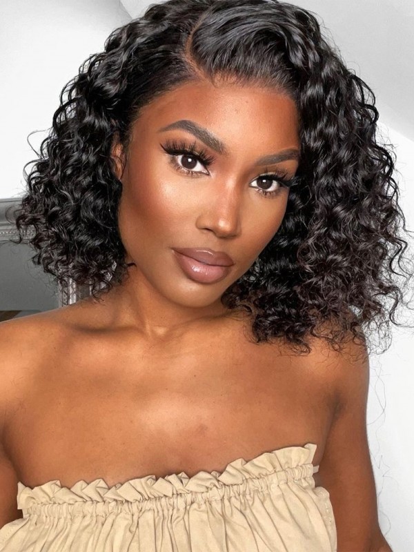 Film HD Dream Lace 100% Virgin Human Hair Deep Curly 13x6 Lace Front Wigs With Single Knots Natural Hairline Lwigs365