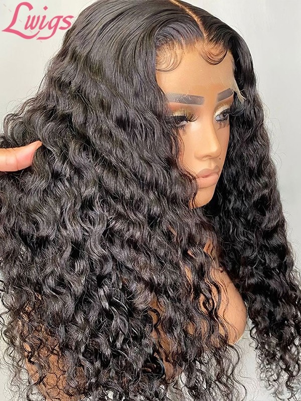 Deep Wave Lace Front Wig With U-part Front Brazilian Virgin Human Hair Wigs Swiss Lace With Pre-Plucked Hairline Lwigs140