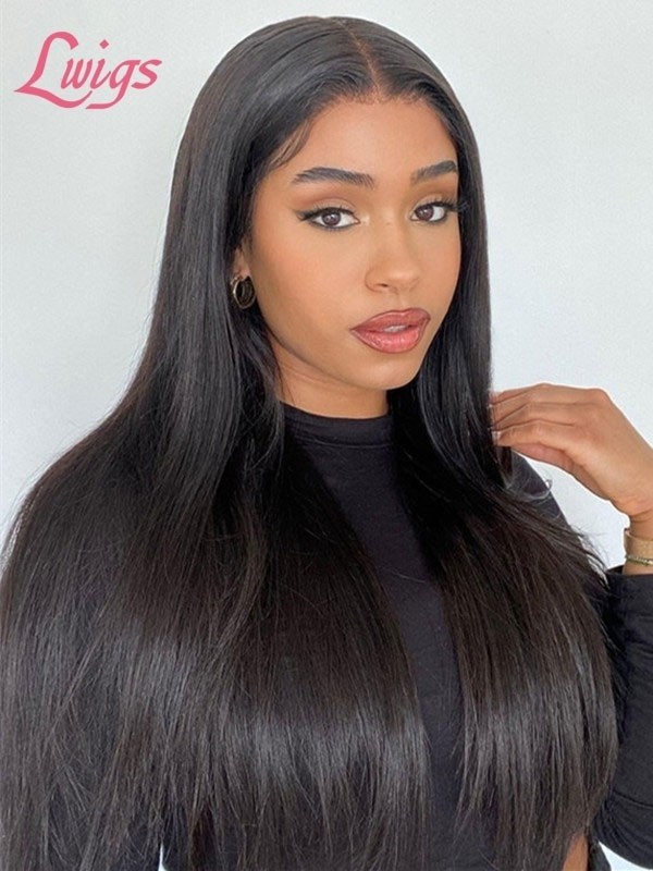Brazilian Real Human Hair Wig Silky Straight Pre Plucked With Baby Hair Glueless HD Full Lace Wigs Lwigs88