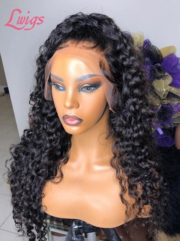 Bleached Knots Brazilian Virgin Human Hair Wigs Curly Pre-plucked HD Full Lace Wig With Baby Hair Lwigs12