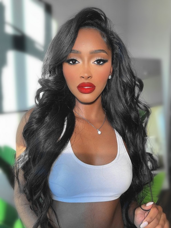 Unprocessed Glueless Handmade Brazilian Virgin 100% Human Hair Side Part Body Wave Wig 180% Density Full Lace Wigs Lwigs81