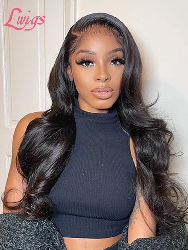 Glueless Undetectable HD Lace Top Grade Virgin Human Hair Pre-plucked Hairline Body Wave HD Full Lace Wig Lwigs387