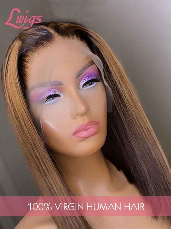 Transparent Lace Wig Bleached Knots Highlights Short Bob Glueless Lace Frontal Wig Best Color Wig For Dark Skin Lwigs376